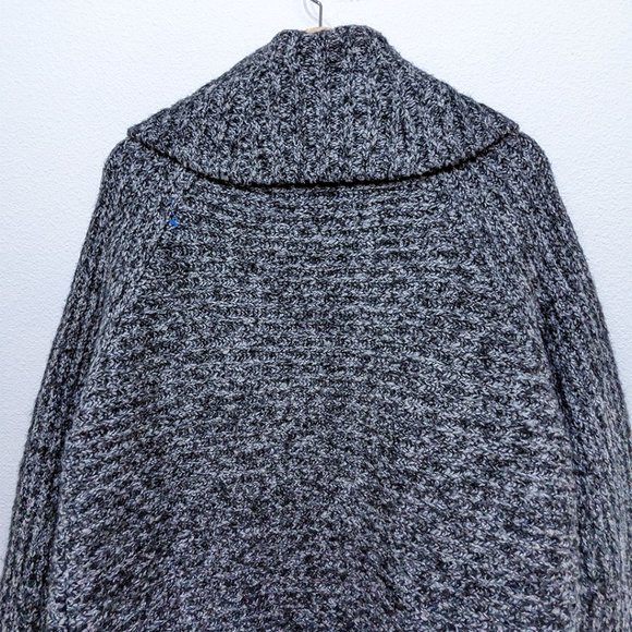 Talbots Sweater Women L Petite Gray Chunky Knit Open Cardigan Soft Oversized - Picture 4 of 6